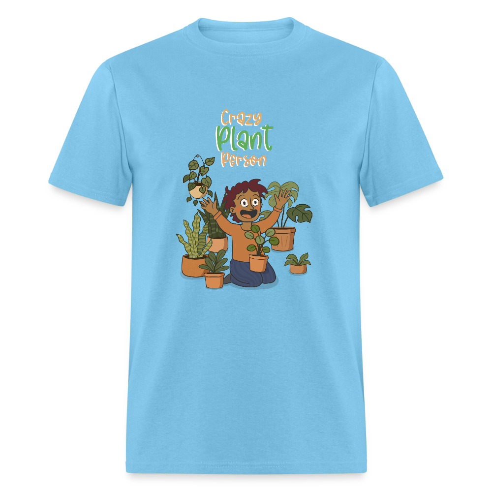 Crazy Plant Person T-Shirt - aquatic blue