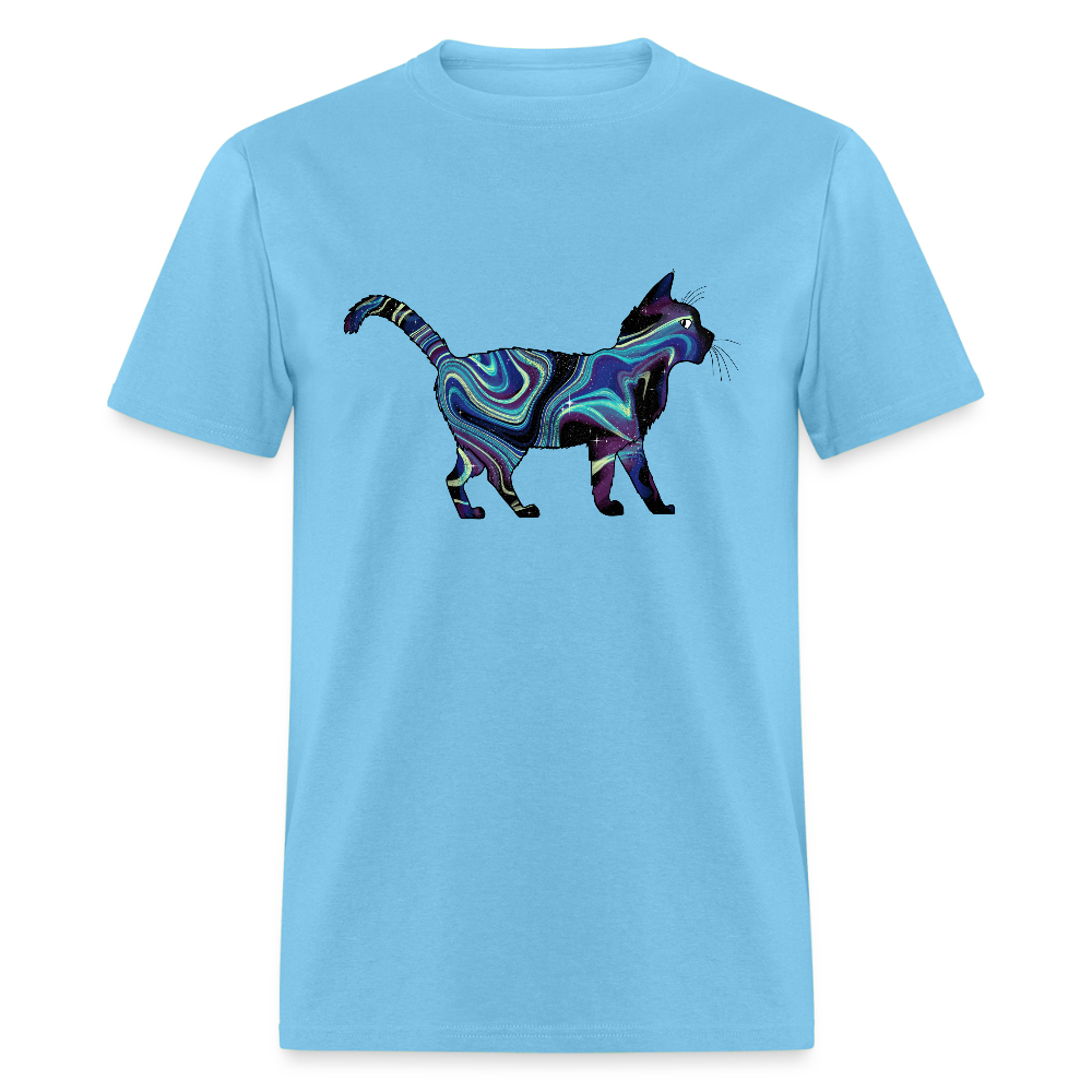 Unisex Cosmic Cat T-Shirt - aquatic blue