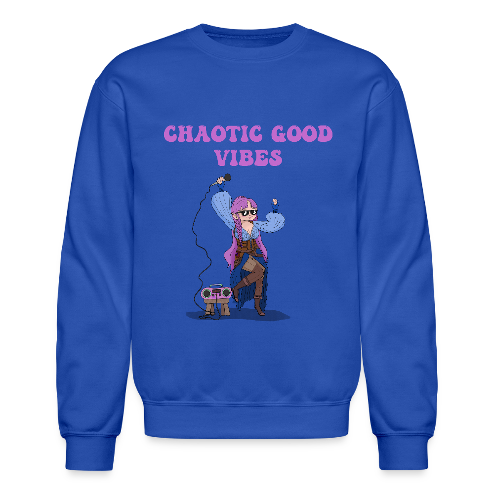Chaotic Good Vibes Crewneck Sweatshirt - royal blue