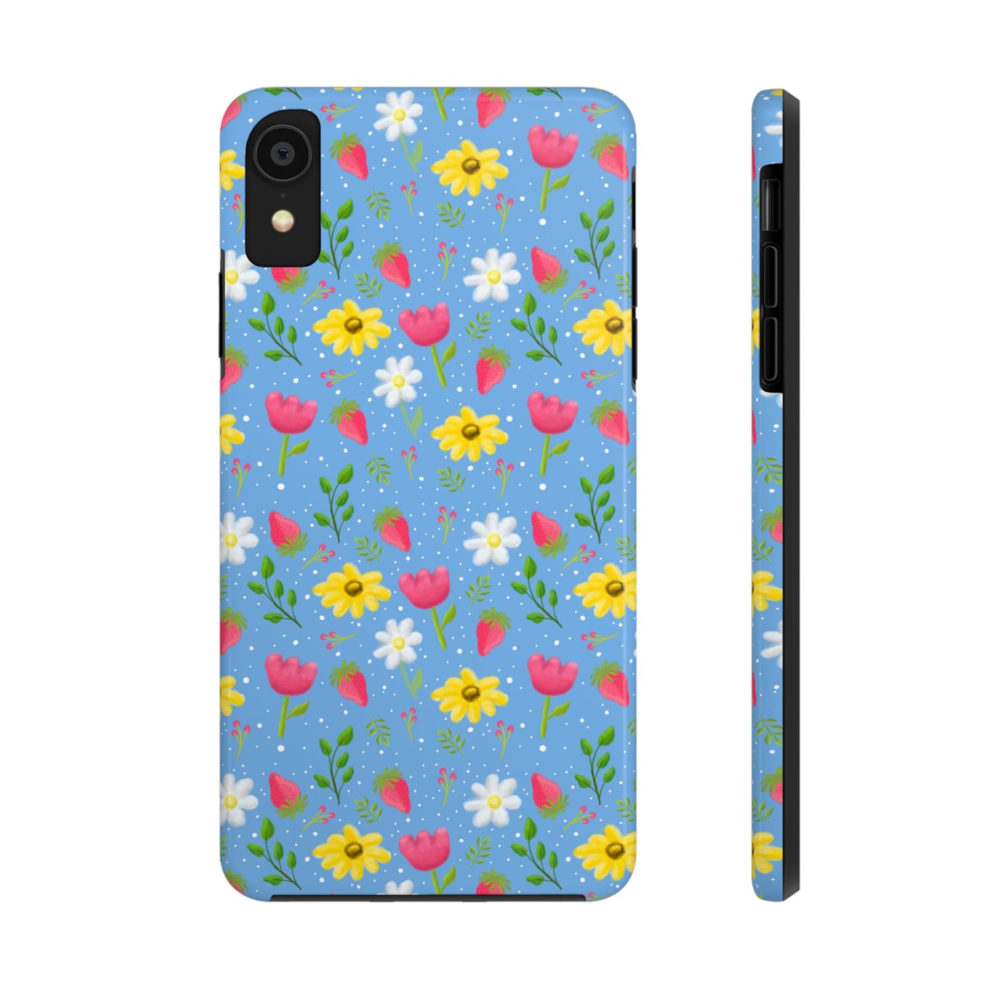 Berry Floral Tough Phone Case - Blue