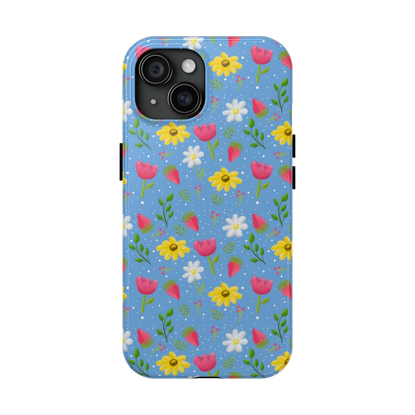 Berry Floral Tough Phone Case - Blue