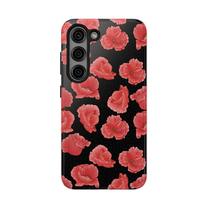 Perfect Poppies Phone Case - Black - The Louann Collection