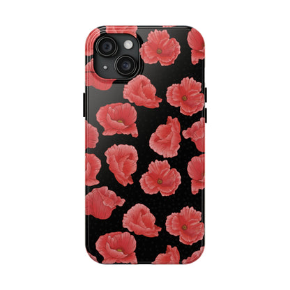 Perfect Poppies Phone Case - Black - The Louann Collection