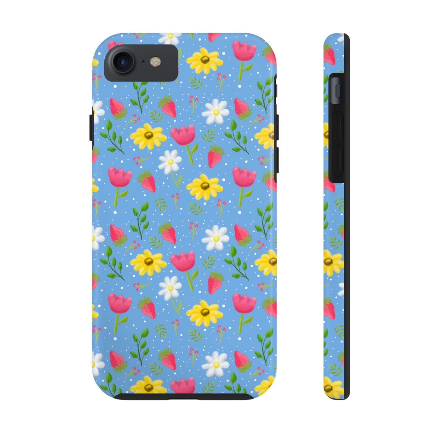 Berry Floral Tough Phone Case - Blue