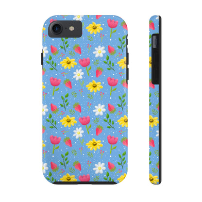 Berry Floral Tough Phone Case - Blue