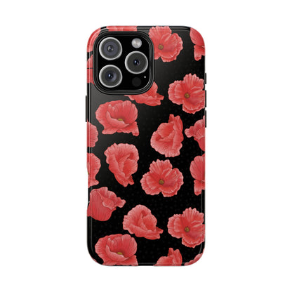Perfect Poppies Phone Case - Black - The Louann Collection