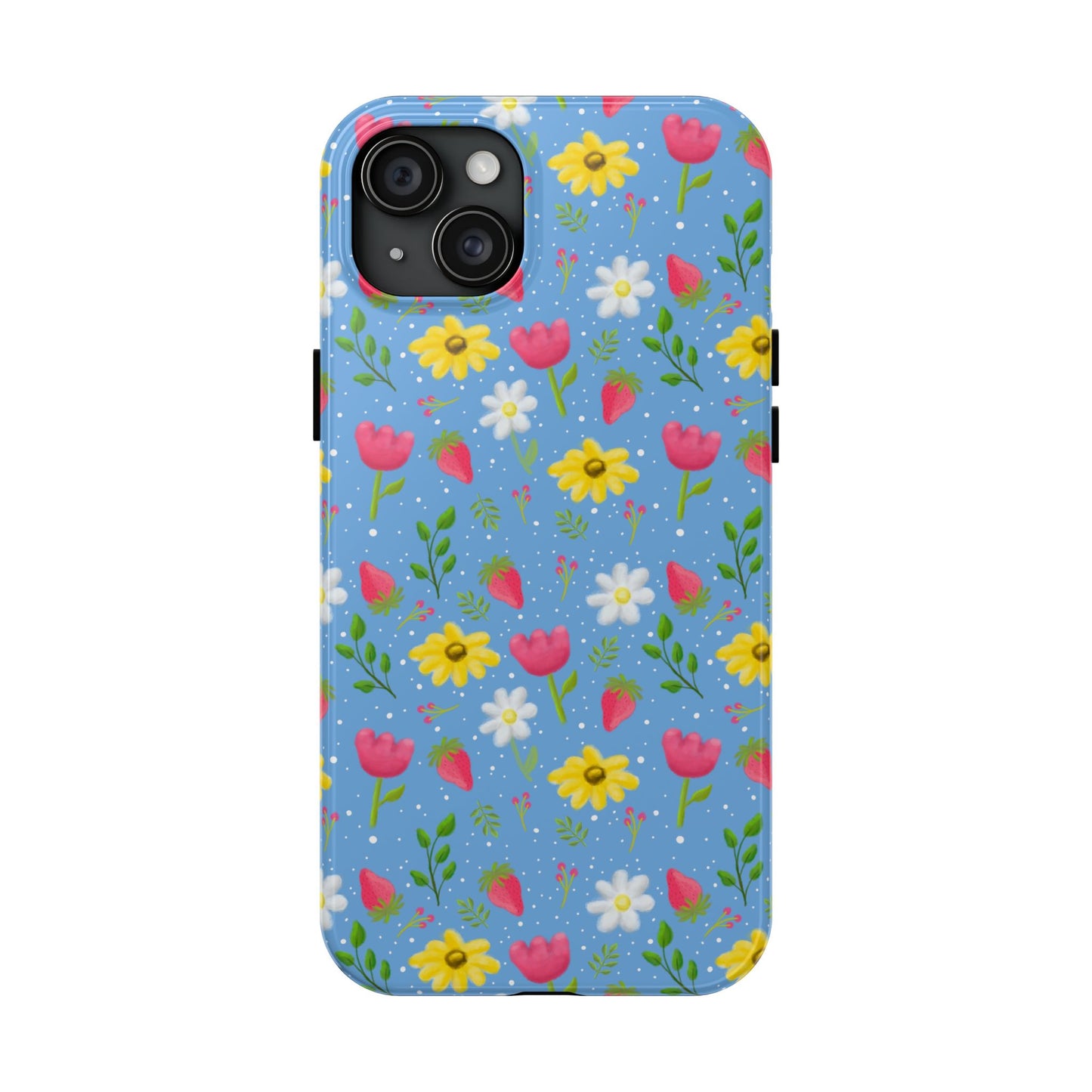 Berry Floral Tough Phone Case - Blue