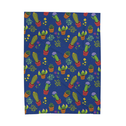 Cactus and Friends Velveteen Plush Blanket