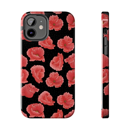 Perfect Poppies Phone Case - Black - The Louann Collection