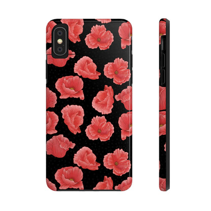Perfect Poppies Phone Case - Black - The Louann Collection