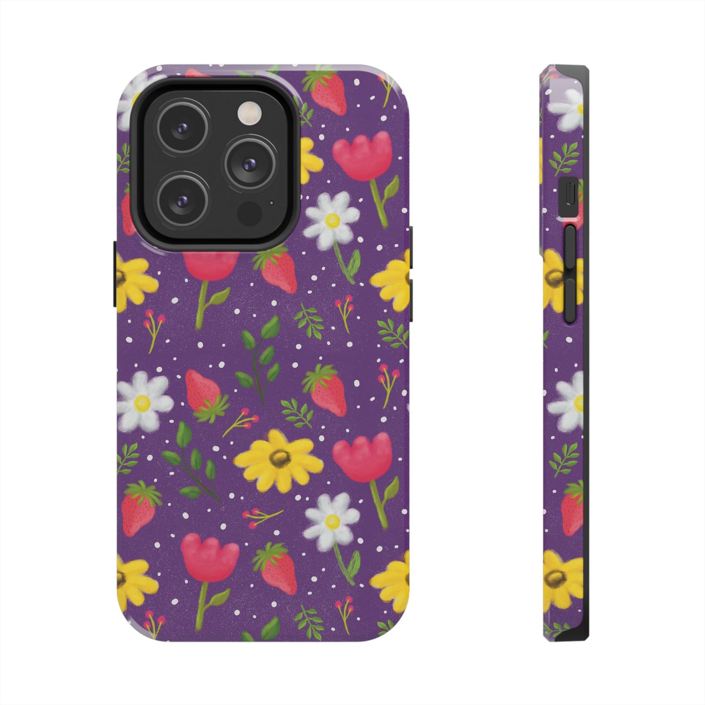 Berry Floral Tough Phone Case