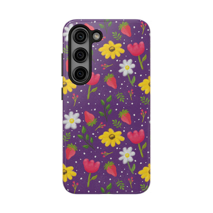 Berry Floral Tough Phone Case