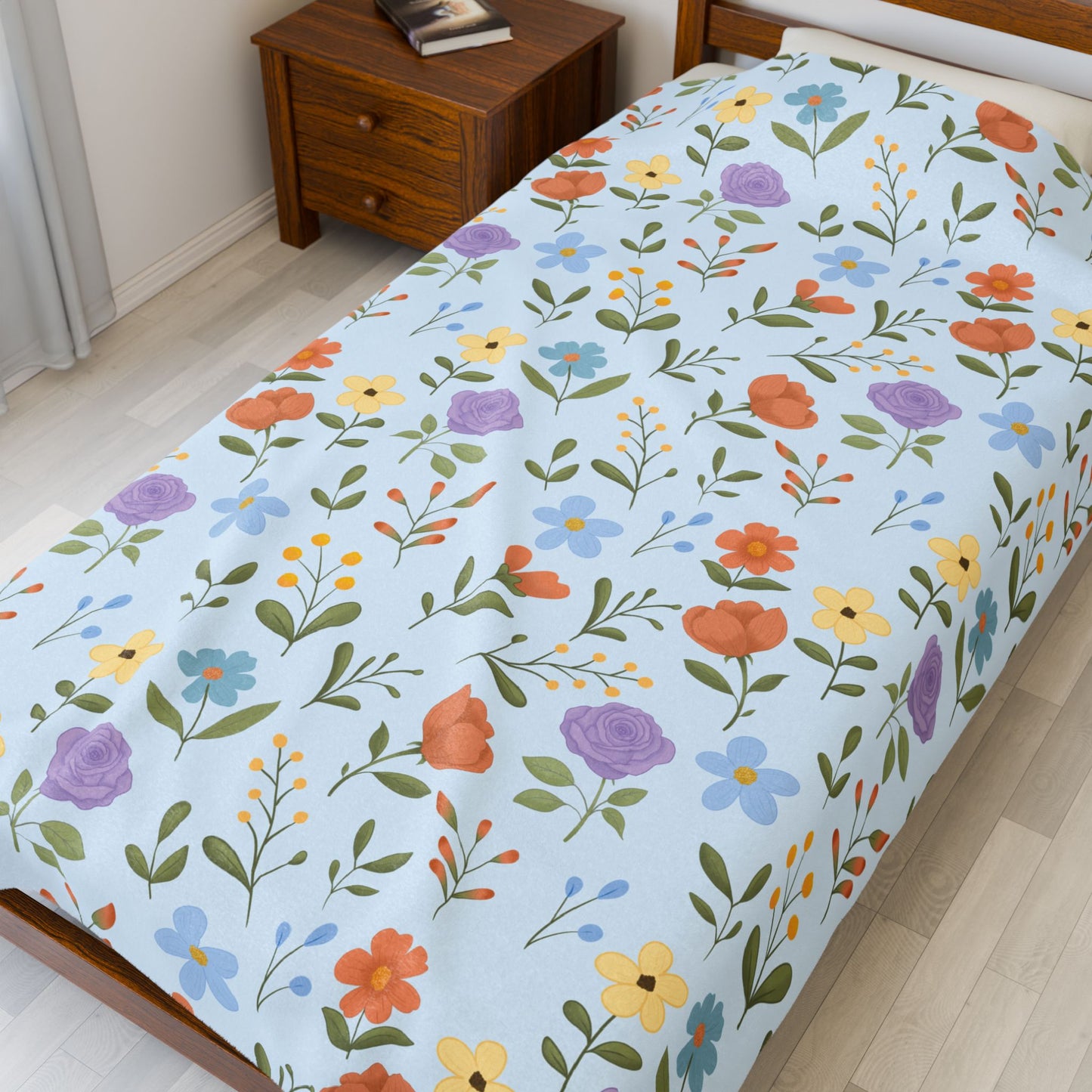 Spring Vibes Velveteen Plush Blanket
