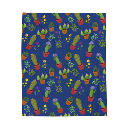 Cactus and Friends Velveteen Plush Blanket