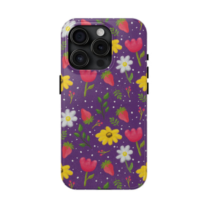 Berry Floral Tough Phone Case