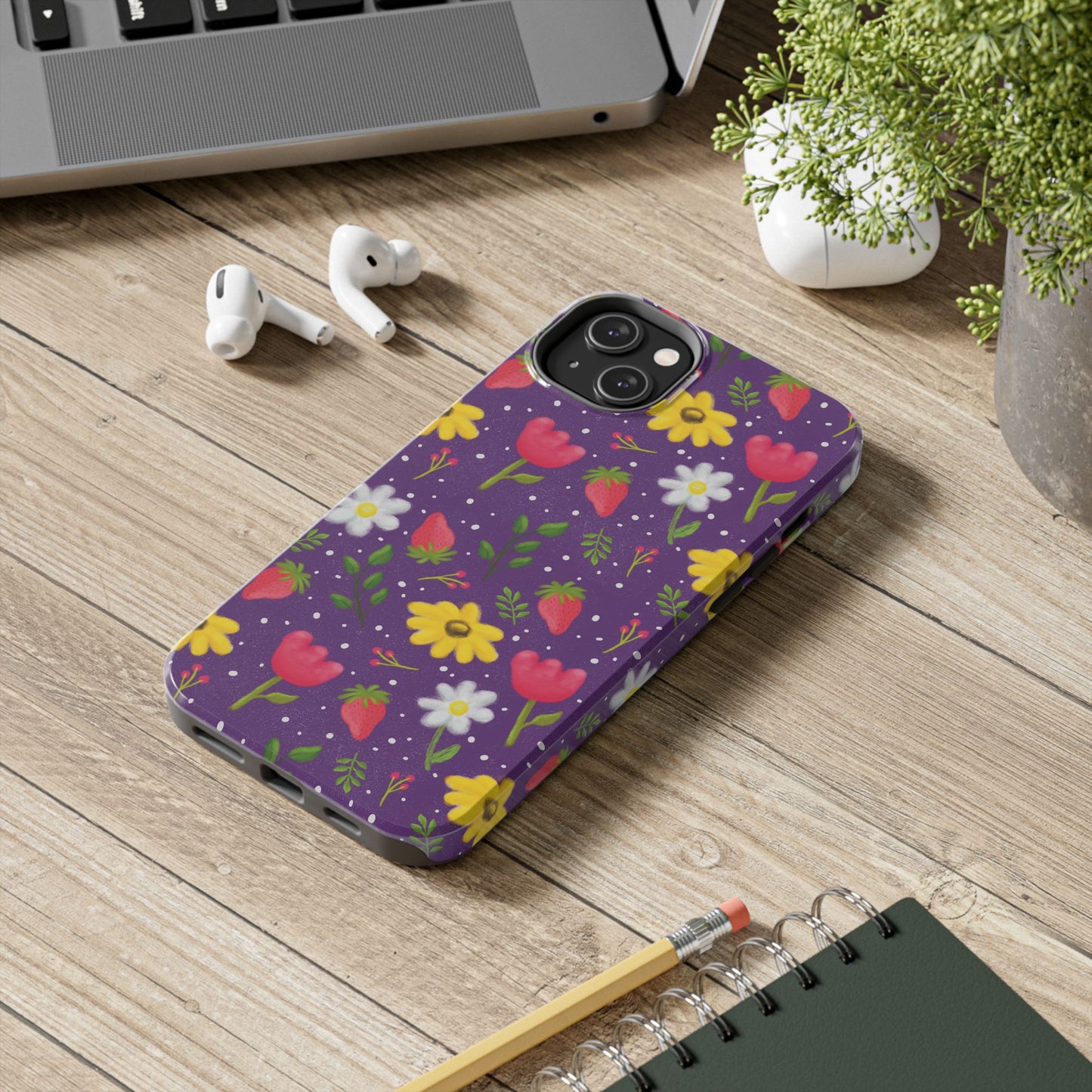 Berry Floral Tough Phone Case