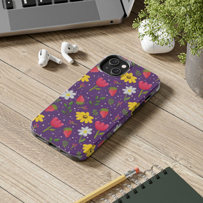 Berry Floral Tough Phone Case