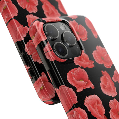 Perfect Poppies Phone Case - Black - The Louann Collection