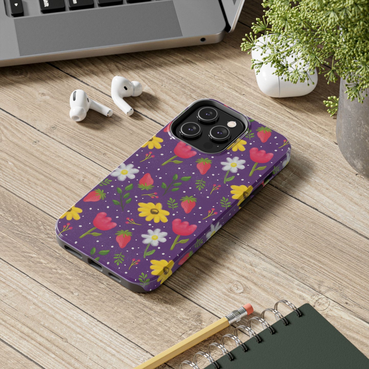Berry Floral Tough Phone Case