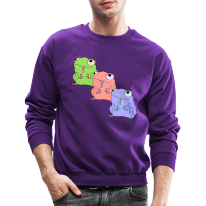 Froggy Friends Crewneck Sweatshirt - purple