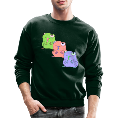 Froggy Friends Crewneck Sweatshirt - forest green