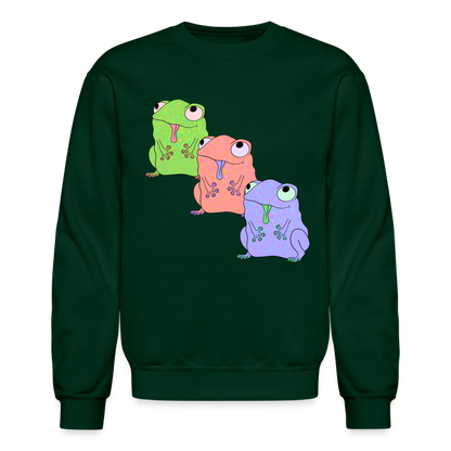 Froggy Friends Crewneck Sweatshirt - forest green
