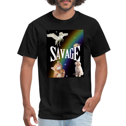 Pretty Savage Unisex Fruit of the Loom Classic T-Shirt - black