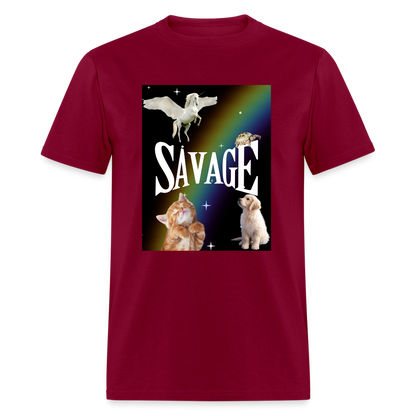 Pretty Savage Unisex Fruit of the Loom Classic T-Shirt - burgundy