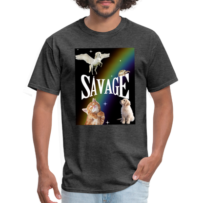 Pretty Savage Unisex Fruit of the Loom Classic T-Shirt - heather black