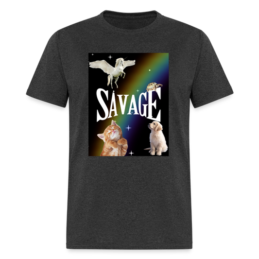 Pretty Savage Unisex Fruit of the Loom Classic T-Shirt - heather black