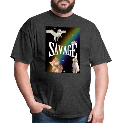 Pretty Savage Unisex Fruit of the Loom Classic T-Shirt - heather black