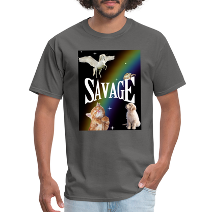 Pretty Savage Unisex Fruit of the Loom Classic T-Shirt - charcoal