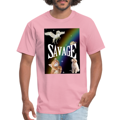 Pretty Savage Unisex Fruit of the Loom Classic T-Shirt - pink