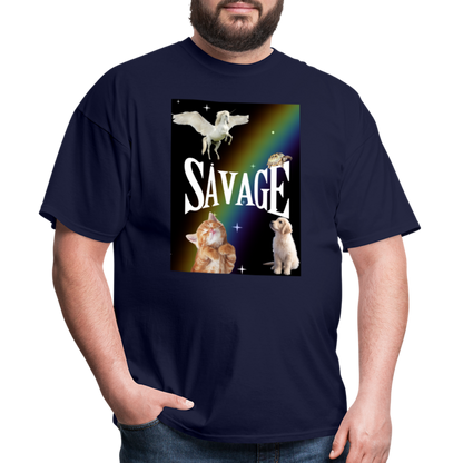 Pretty Savage Unisex Fruit of the Loom Classic T-Shirt - navy