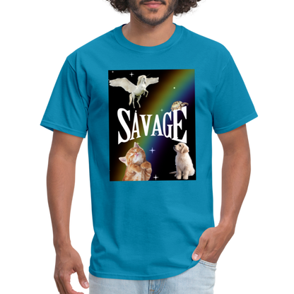 Pretty Savage Unisex Fruit of the Loom Classic T-Shirt - turquoise