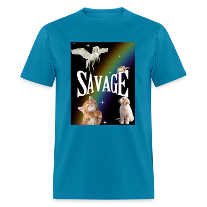 Pretty Savage Unisex Fruit of the Loom Classic T-Shirt - turquoise