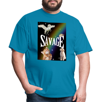 Pretty Savage Unisex Fruit of the Loom Classic T-Shirt - turquoise