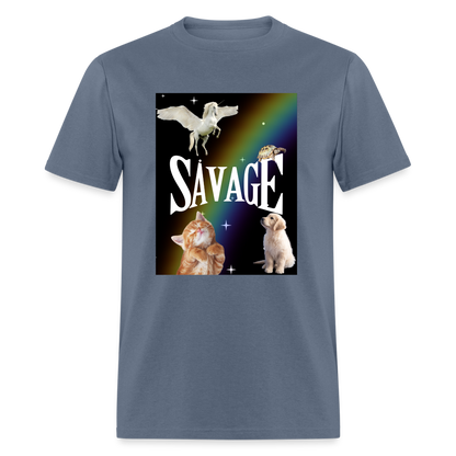 Pretty Savage Unisex Fruit of the Loom Classic T-Shirt - denim