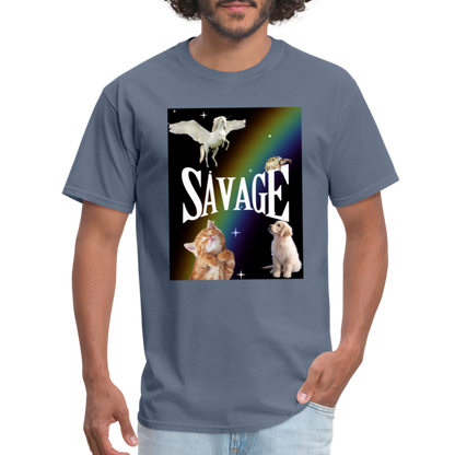 Pretty Savage Unisex Fruit of the Loom Classic T-Shirt - denim