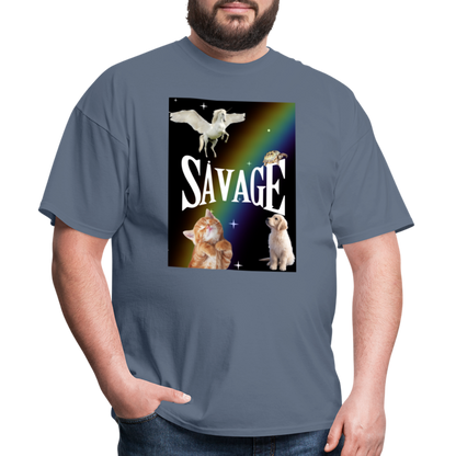 Pretty Savage Unisex Fruit of the Loom Classic T-Shirt - denim