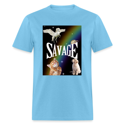 Pretty Savage Unisex Fruit of the Loom Classic T-Shirt - aquatic blue