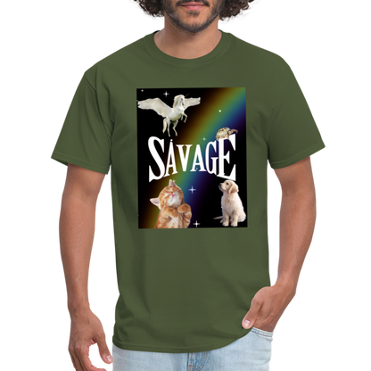 Pretty Savage Unisex Fruit of the Loom Classic T-Shirt - military green